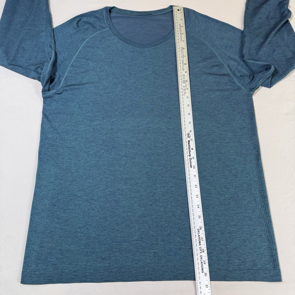 Lululemon Shirt Mens XXL Teal Metal Vent Tech Long‎ Sleeve Performance Training - Picture 12 of 16
